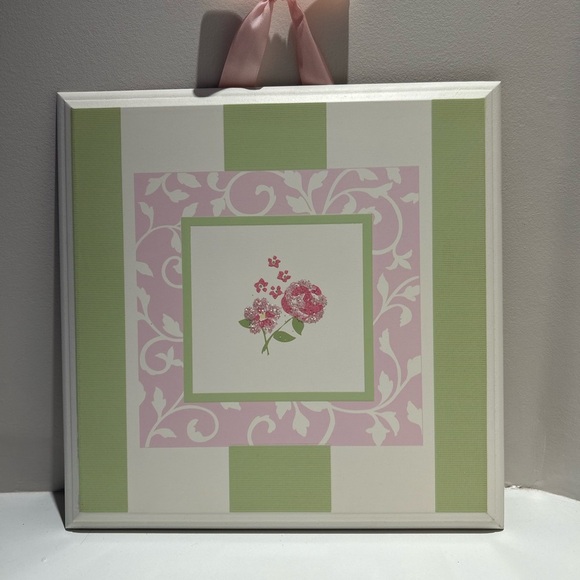 Floral Wall Art with Pink and Green Accents set - Picture 3 of 3